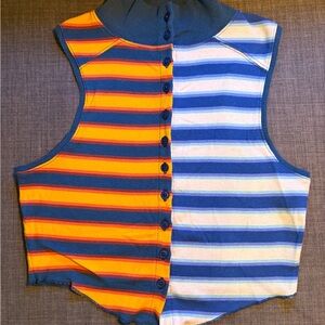 Striped Sleeveless Crop Top